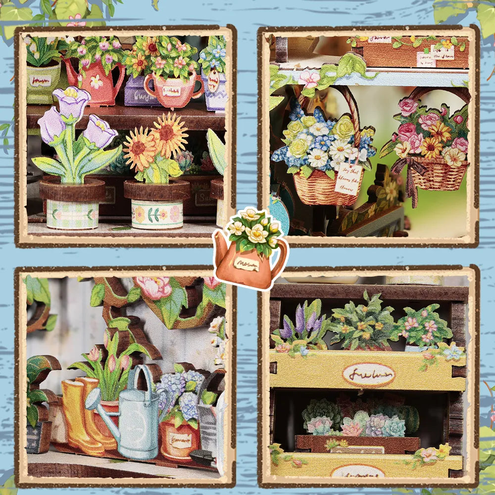 Anna's Blue Blossom book nook kit – detail view 2