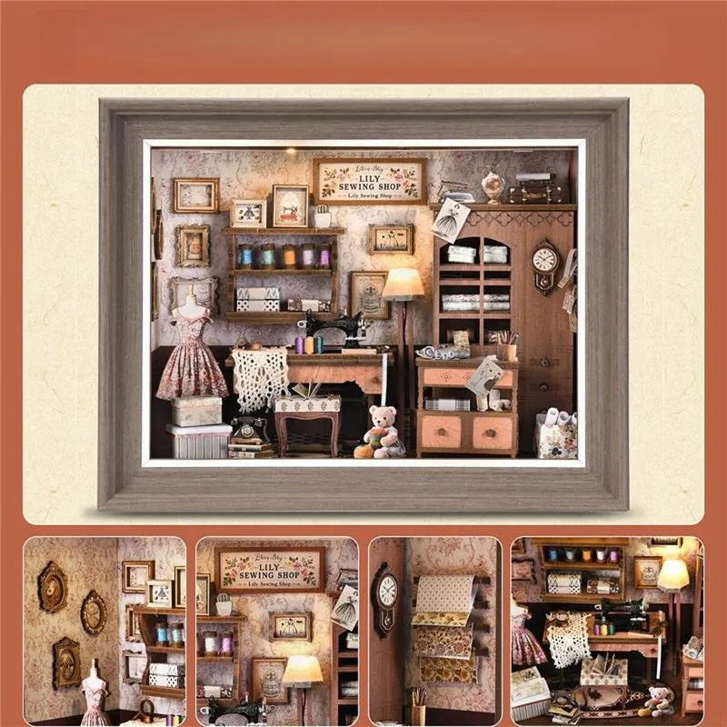 Lily's Sewing Shop 3D Picture Frame Diorama Kit