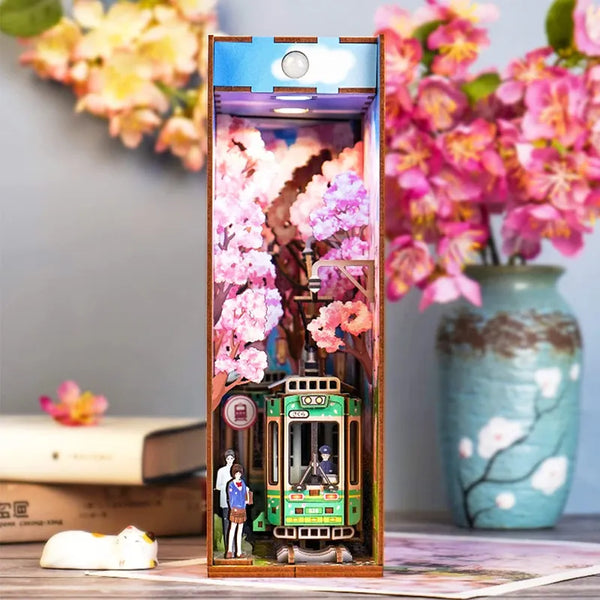 Sakura's Travel book nook kit – DIY Kyoto cherry blossom tram scene