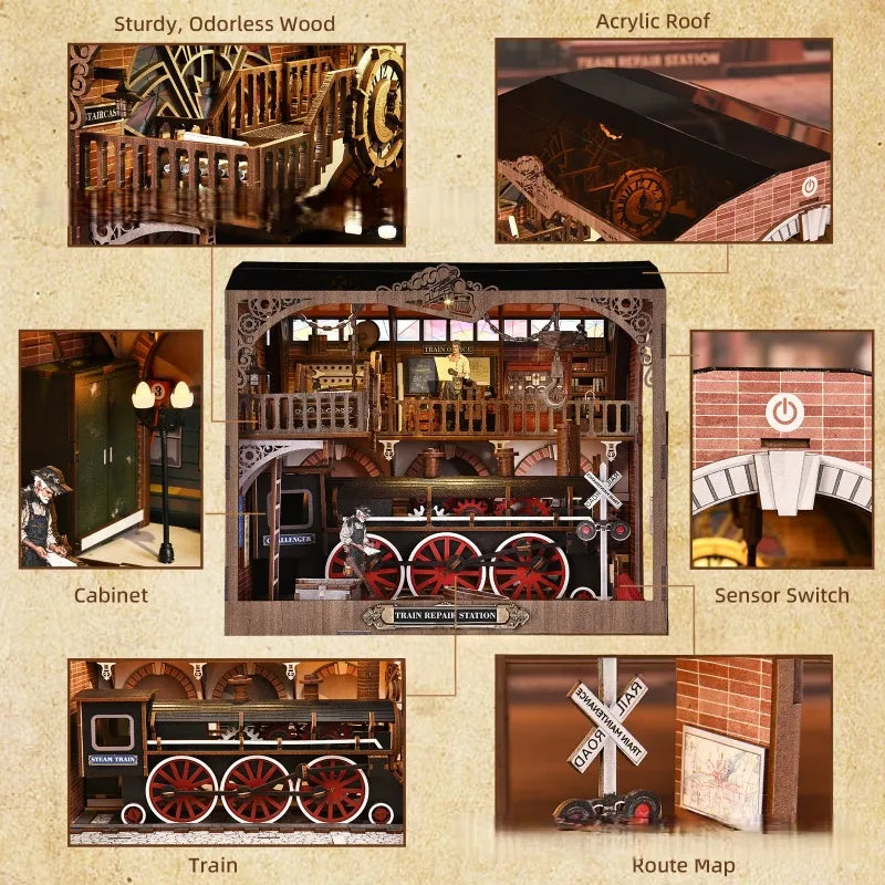 Train Repair Station Book Nook Kit