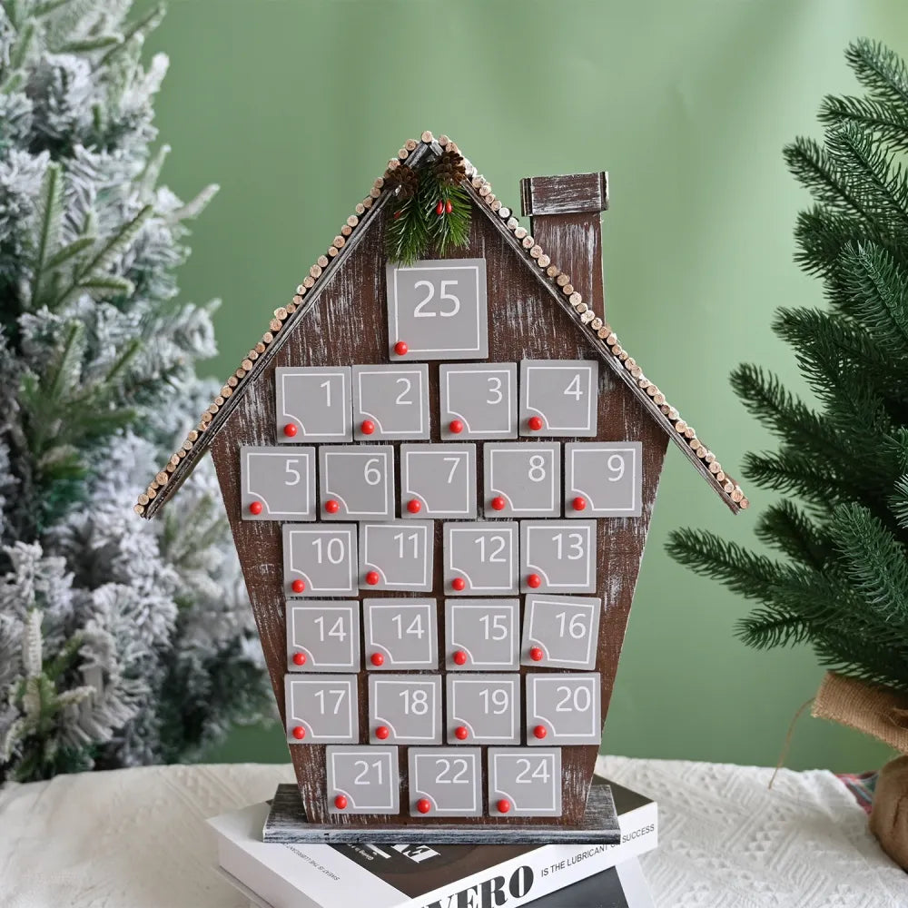 Grey Wooden House Advent Calendar