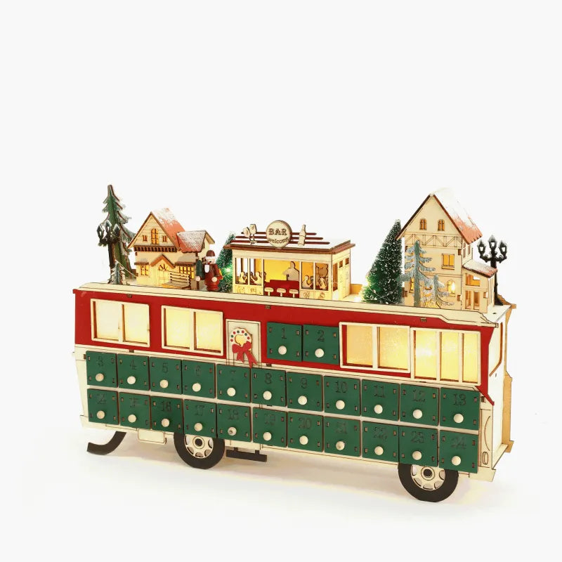Holz-Bus-Szene Adventskalender