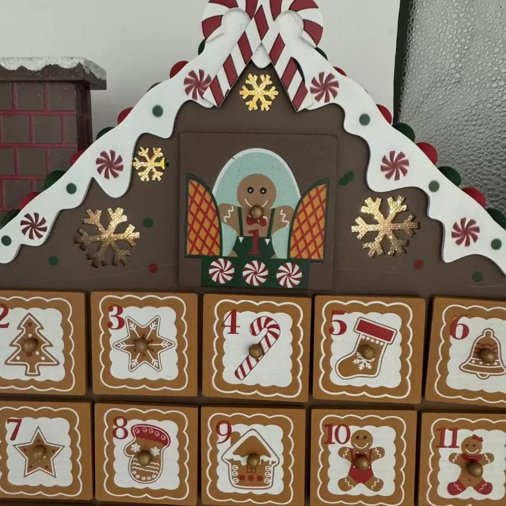 Gingerbread House Wooden Advent Calendar