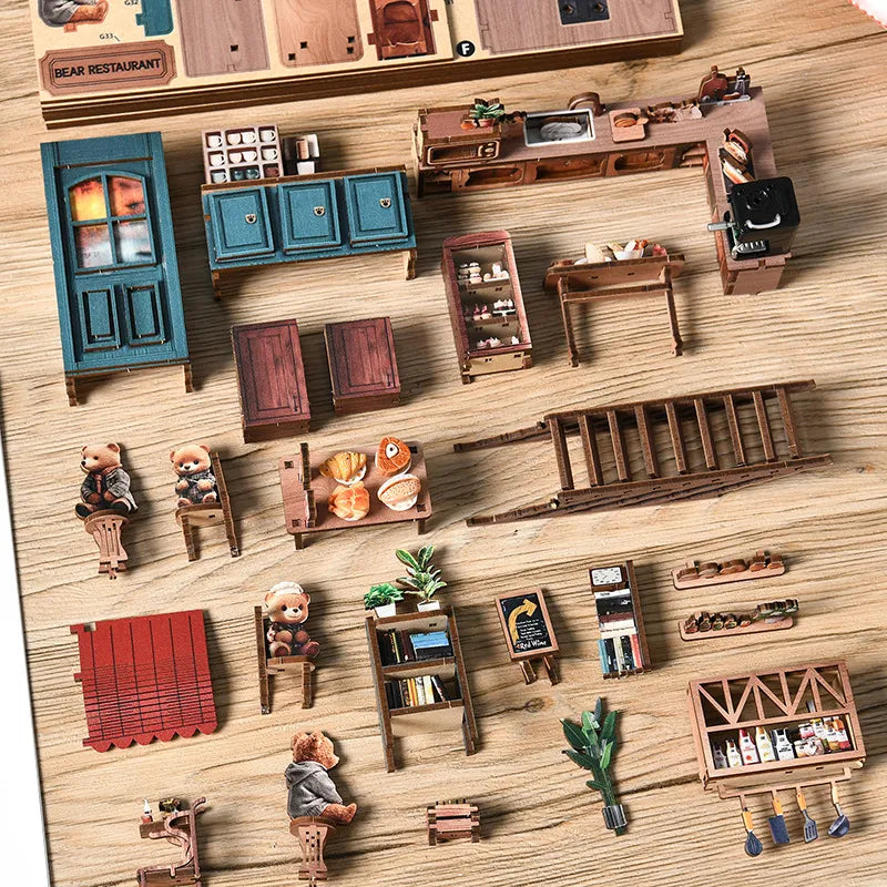Bear Restaurant Miniature House Kit