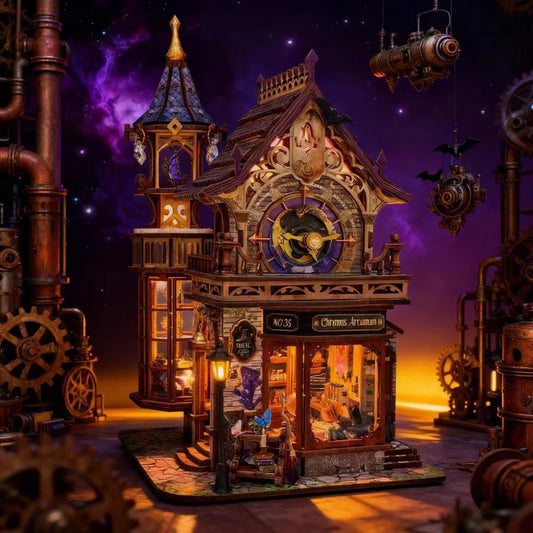 Miniatur Haus Bausatz - Time Magic Club | 3D-Holzpuzzle