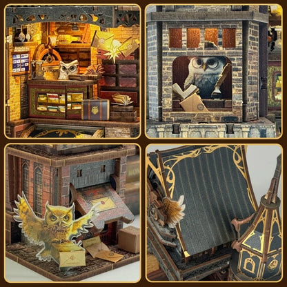 Miniatur Haus Bausatz - Owl Post Office | DIY 3D-Holzpuzzle