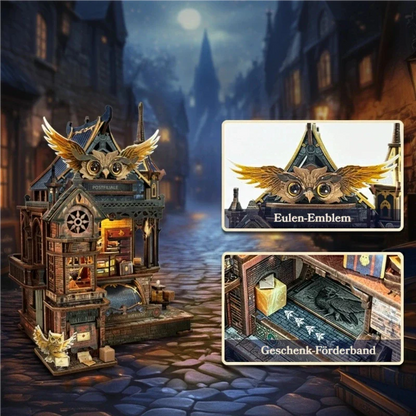 Miniatur Haus Bausatz - Owl Post Office | DIY 3D-Holzpuzzle