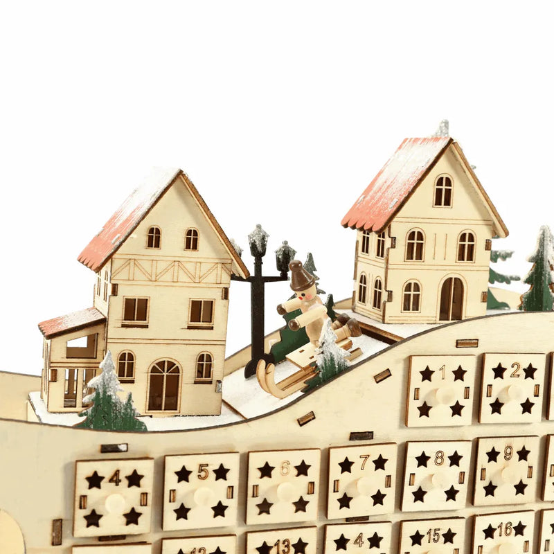 Wooden Christmas Village Advent Calendar
