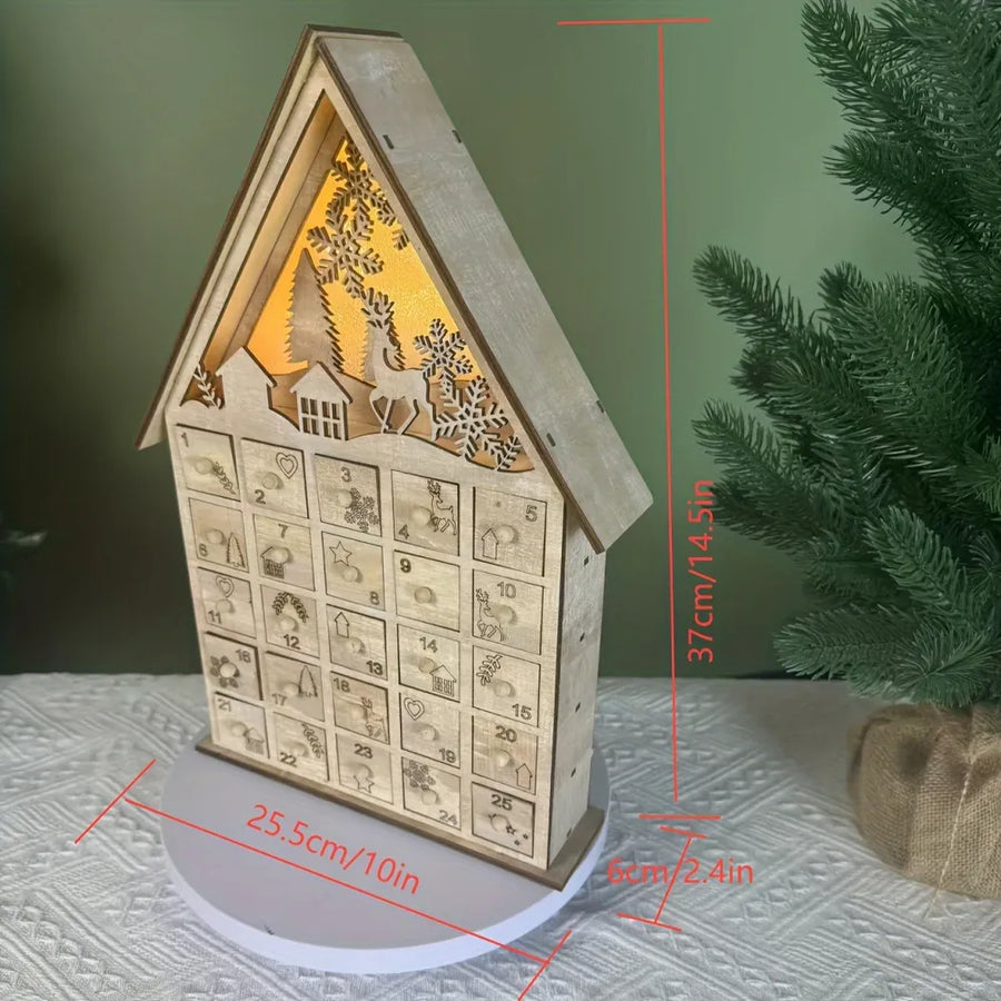 A wooden house for the festive countdown