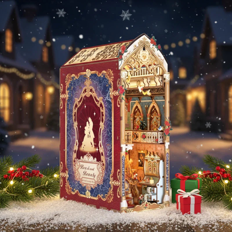 Beast and Beauty book nook kit – DIY rotating fairy tale castle
