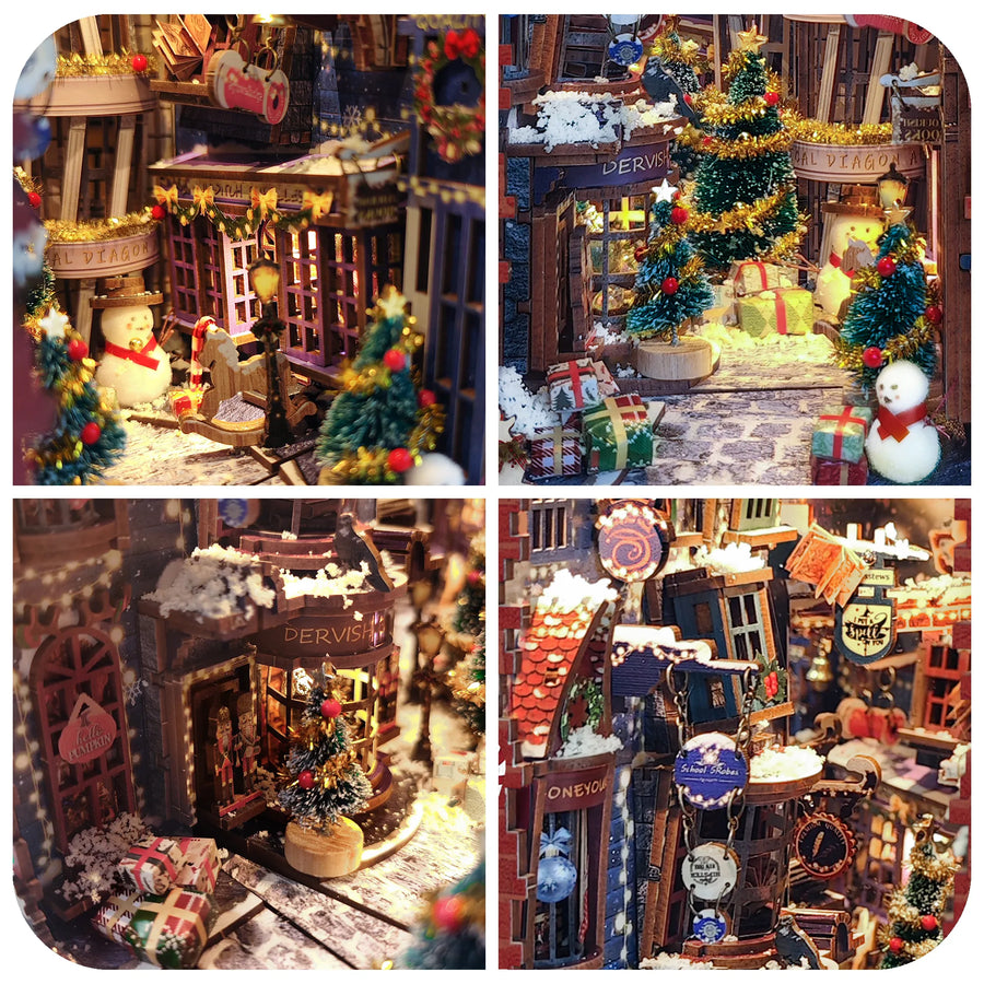 A festive lane in miniature