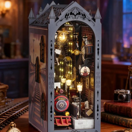 Fantasy Train Platform book nook kit – DIY steampunk station