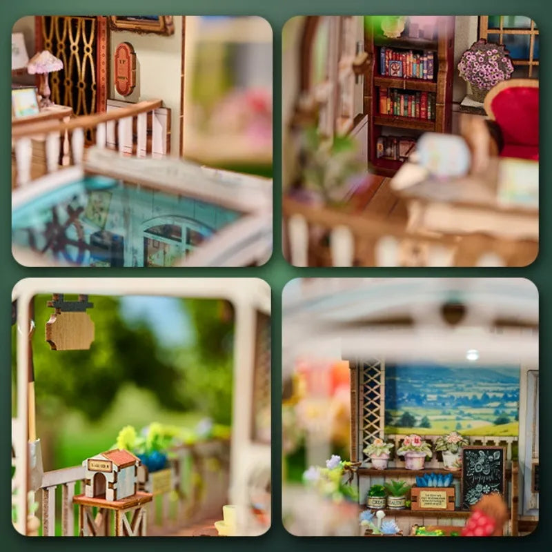 A lakeside scene in miniature