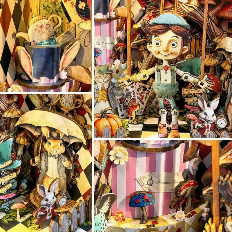 Build a puppet's curious adventure
