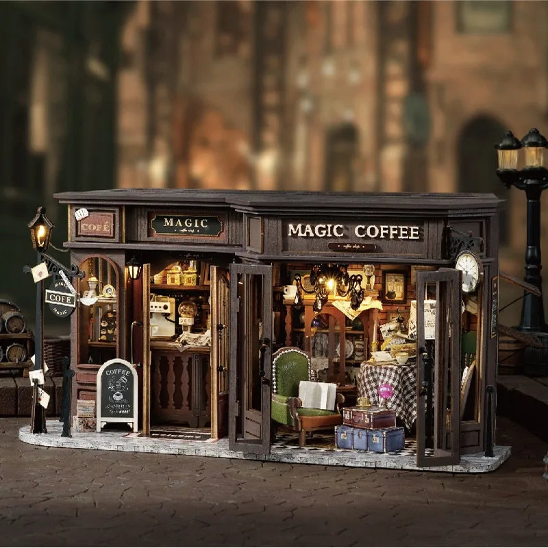 Vintage Coffee Shop Miniature House Kit