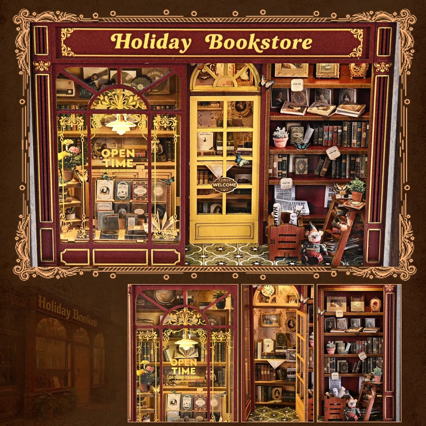 DIY 3D-Bilderrahmen Bausatz - Street Corner Holiday bookstore