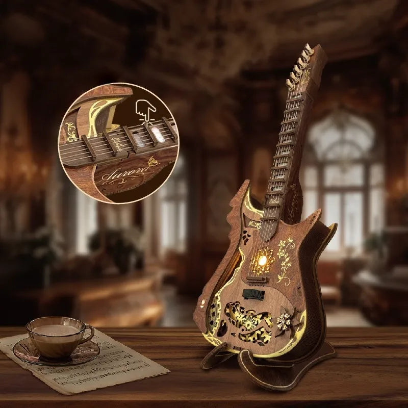 3D Holzpuzzle - Gitarren Bausatz