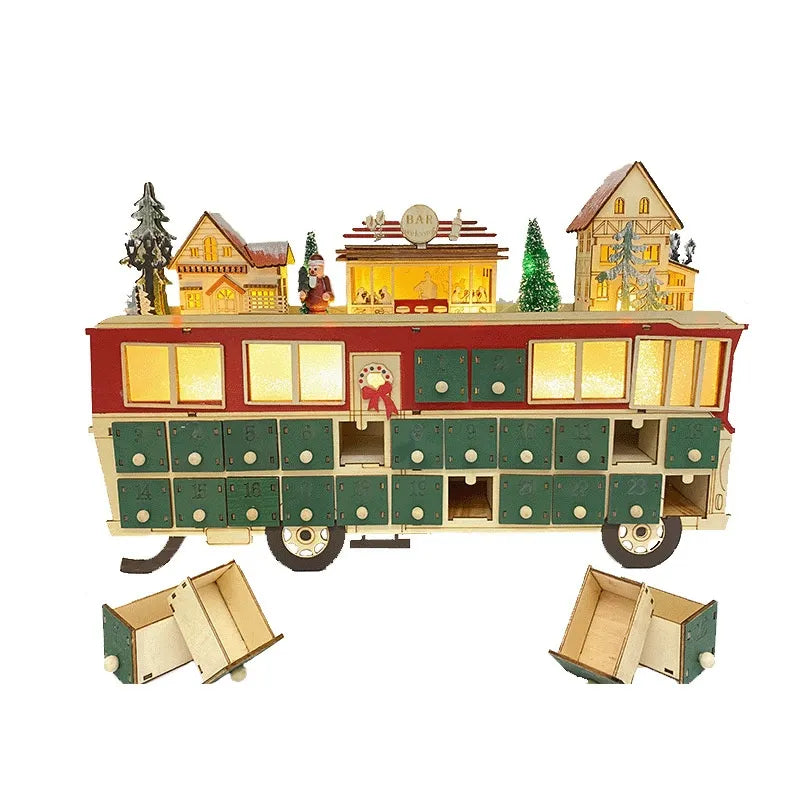 Holz-Bus-Szene Adventskalender