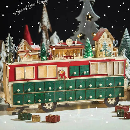 Holz-Bus-Szene Adventskalender