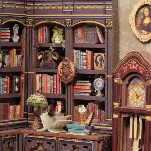 The Midnight Owl Bookstore book nook kit – detail view 2