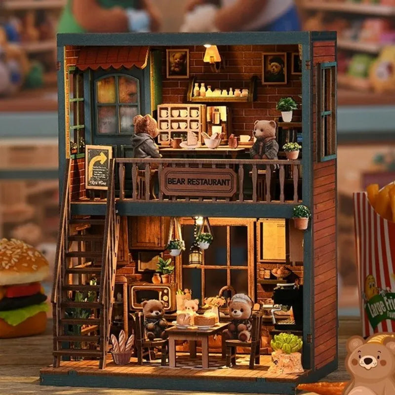 Bear Restaurant Miniature House Kit